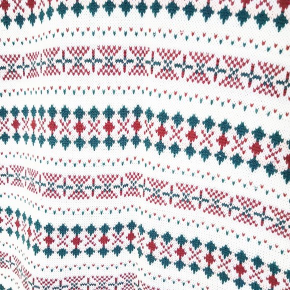 1980s Festive Beige Colorful Ski Sweater, Lightweight Zephyr Sweater Size M - Picture 5 of 10